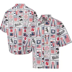 レインスプーナー レディース トップス Tシャツ Mens Reyn Spooner White Chicago White Sox Americana ButtonUp Shirt Sox Whitのサムネイル