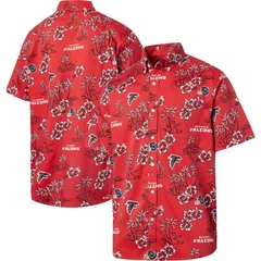 レインスプーナー レディース トップス Tシャツ Mens Reyn Spoonered Atlanta Falcons Kekai ButtonUp Shirt Fal Red レッドのサムネイル