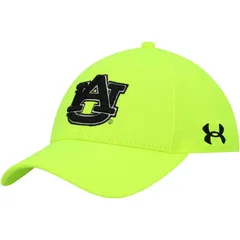 アンダーアーマー レディース アクセサリー 帽子 Mens Under Armour Neon Yellow Auburn Tigersignal Call Performance Flex Hat Aub Yellow イエロー
