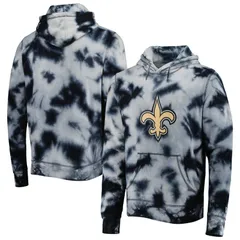 【送料無料】 ニューエラ レディース Tシャツ トップス Mens New Era Black New Orleans Saints Team TieDye Pullover Hoodie Snt Black