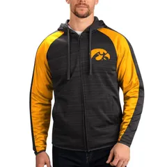 GIII レディース アウター ジャケット・ブルゾン パーカー Mens GIII Sports by Carl Banks Black Iowa Hawkeyes Neutral Zone Raglan FullZip Track Jacket Hoodie