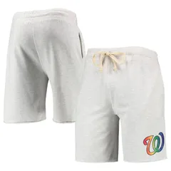 アンブランデッド レディース ボトムス ハーフパンツ・ショーツ パイル ショートパンツ ロゴ Unbranded Mens Conceptsport Oatmeal Washingtonationals Mainstream Logo Terry TriBle