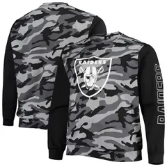 【送料無料】 アンブランデッド レディース Tシャツ トップス Mens FOCO Black Las Vegas Raiders Camo Long Sleeve TShirt Lvr Black