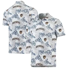 レインスプーナー レディース トップス Tシャツ ポロシャツ Mens Reyn Spooner White Milwaukee Brewers Performance Polo Brwhite ホワのサムネイル