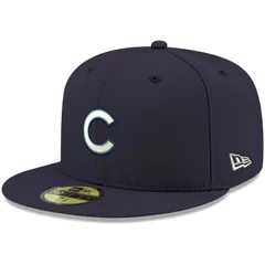 【送料無料】 ニューエラ レディース 帽子 アクセサリー Mens New Era Navy Chicago Cubs Logo White 59FIFTY Fitted Hat Cub Navy