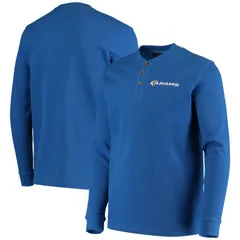 NFL レディース トップス Tシャツ ロゴ NFL Mens Dunbrooke Royalos Angeles Rams Logo Maverick Thermal Henley Long Sleのサムネイル