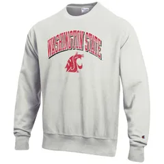 チャンピオン レディース トップス Tシャツ スウェット ロゴ Mens Champion Gray Washington State Cougars Arch Over Logo Reverse Weave Pullover Sweatshirt Wsc G