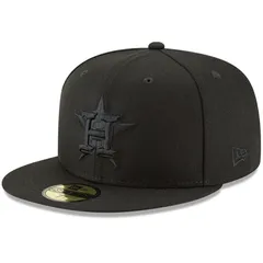 ニューエラ レディース アクセサリー 帽子 ロゴ Mens New Era Black Houston Astros Primary Logo Basic 59FIFTY Fitted Hat Ast Black ブラック