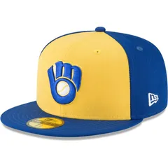 【送料無料】 ニューエラ レディース 帽子 アクセサリー Mens New Era Yellow Milwaukee Brewers Cooperstown Collection Wool 59FIFTY Fitted Hat Brw Yellow