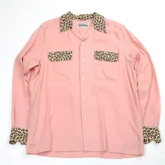 ワコマリア ピンク ツートン レオパード シャツ
