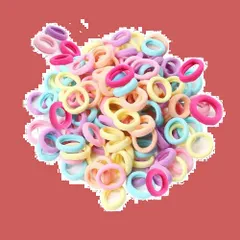 カラフル 黒 髪飾り 100本セット 女の子 ヘアアクセサリー キッズ まとめJP136 小さい ベビーヘアゴム 髪ゴム 子供 (A1-color-100) こども ヘアゴム shefun