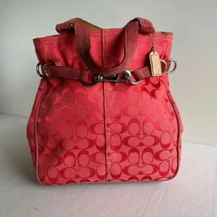 Y2K Vintage Coach Signature Belted Carryall Tote Red Shoulder Tote Bag Purse