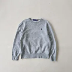 【現行・M】ラルフローレン スウェット グレー 前Vガゼット ワイド QR