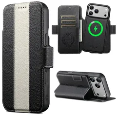 新品 JCGOOD iPhone 17 Pro ケース 手帳型 分離式 2in1 取り外し可能 MagSafe対応 いphone 17pro ケース 手帳 磁気着脱式 カード収納 マグセーフ ワイヤレス充電対応 アイフォン17プロ ケース スタンド機能 財布一