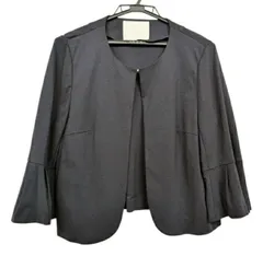 Aylesbury アリスバーリー フェイクパール　パールボタン　Lサイズ　ボレロ　ジャケット ノーカラー ブラック 黒 11 長袖 レディース　のサムネイル