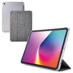 新品 エレコム iPad A16 第11世代 11インチ 2025年 10.9インチ 第10世代 2022年 フラップケース ファブリック 背面クリア 2アングル グレー TB-A25RWVCGY
