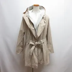 メイソングレイ MAYSON GREY ライナー付き フーデッド コート 薄手 1 ベージュ×ライトグレー 腰ひも付き ジャケット ブルゾンのサムネイル
