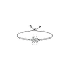【新品】 ブレスレット レディース シルバー CZ かわいい 雪華ブレスレット ベネチアンチェーン 調整可能 ジルコニアペンダント シルバー925 誕生日 記念日 プレゼント ファッション アクセサリー 1