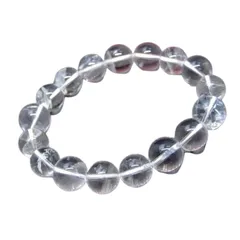 【新品】 59983 クラック ホワイト ファントム クォーツ 水晶 12mm A- ブレスレット 内径17cm ポーチ付き ブラジル産 天然石 パワーストーン 1