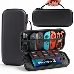 EVA素材 全面保護ケース - 8枚ゲームカード収納、防塵・防汚・防水・耐衝撃、持ち運び便利 大容量収納バッグ ブラック バレンタインデープレゼントに最適