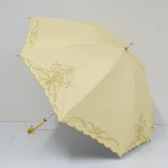 晴雨兼用日傘 LADUREE ラデュレ USED美品 フラワー 刺繍 イエロー サマーシールド かわいい 47cm S2732のサムネイル