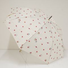 우산 치이카와 Ilumo 시마무라 USED품 콜라보레이션 치이카와 벌레 토끼 하트 베이지 58cm 글라스 뼈 점프 A2939