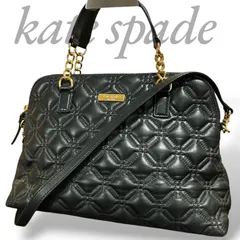 【MY0575】kate spade new york ケイトスペードニューヨーク 2way ショルダーバッグ トートバッグ キルティング ブラック 黒 肩掛け 斜め掛け