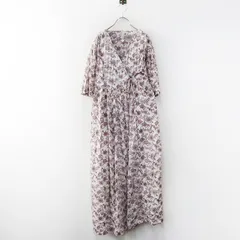 美品 アーバンリサーチドアーズ DOORS siiwa 花柄カシュクールロングワンピース one＼ホワイト ボルドー ドレス フレア【2400014915495】