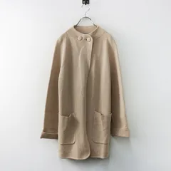 近年 J&Mデヴィッドソン J&M DAVIDSON ミラノリブニットノーカラーコート S＼ベージュ コットン ロング ジャケット【2400014916065】のサムネイル