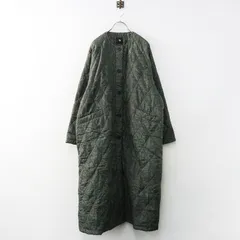 ◇ソメイヨシノ様◇メゾンドソイル　黒 キルティング　ノーカラーコート　シルク maison de soil PADDED SILK FLOWER V-COLLAR COAT - BLACK-,Narumi
