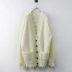 美品 プロヴォーク PROVOKE frayed VN cardigan ビッグシルエット モヘヤ混ニットカーディガン アイボリー┃羽織り【2400014910131】のサムネイル