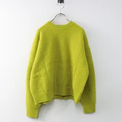 サクラ SACRA  REFINED WOOL FURROW TOP フォルムスリーブ クロップド丈 クルーネックニットトップス 38 イエロー┃【2400014910254】のサムネイル