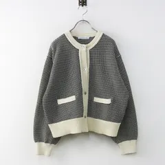 美品 ポンデシャロン PONT DE CHALONS YouTube紹介アイテム 洗えるショートカーデ F｜ブラック アイボリー 総柄【2400014915372】のサムネイル