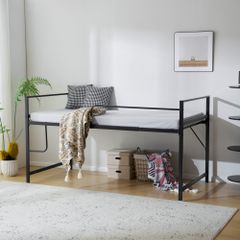 ブラック 高さ140cm】ロフトベッド パイプベッド 耐荷重150kg 収納