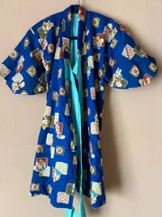 新品未使用しつけ付き昭和レトロ着物⭐︎子供用アニマル柄青