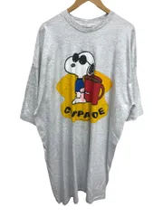 FORSTER USA製 90s 古着 SNOOPY スヌーピー ビンテージ ロングTシャツ ワンピース ピーナッツ コピーライト ONE SIZE アッシュ レディース/028