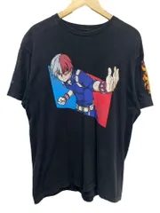 古着 MY HERO ACADEMIA 僕のヒーローアカデミア アニメTシャツ プリント 海外オフィシャル 轟焦凍 L ブラック メンズ/028