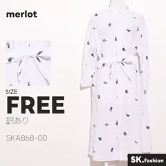 訳あり merlot ワンピース シャツワンピース　長袖　ミディ丈　総柄　ウエストリボンのサムネイル