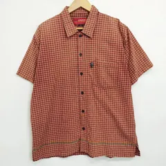 90s O'NEILL オニール 半袖シャツ チェック ボックス コットン 古着 VINTAGE オレンジ系 M D252のサムネイル