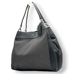 コーチ COACH レクシー ショルダーバッグ トートバッグ エクスプローデッド レップス ジャカード キャンバス レザー 本革 ブラック グレー チェーン F57540 ロゴチャーム レディース 肩掛け 通勤 多収納 エレガント 鞄 カバン s96