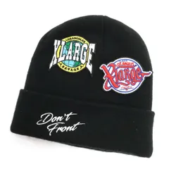 XLARGE エクストララージ ワッペン ビーニー ニットキャップ ONE SIZE ブラック メンズ 古着