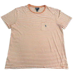 Polo by Ralph Lauren ポロ ラルフローレン ボーダーポケットＴシャツ オレンジ(メンズ L)中古 古着 X8709