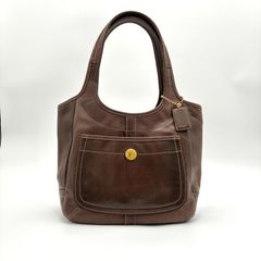 希少】COACH エルゴ ゴールド金具 トートバッグ ブラウンレザー - メルカリ