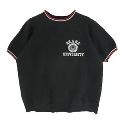 Champion チャンピオン 60s ランタグ 後期 ラグラン プリント 半袖 スウェット ブラック系 XL【中古】