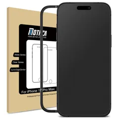 新品 Mothca アンチグレア iPhone 17 Pro Max対応 ガラスフィルム 保護フィルム 強化ガラス サラサラ タッチ感 指紋防止 反射防止 ゲームフィルム ガイド枠付き 液晶 日本旭硝子製素材 硬度9H 2.5Dラウンドエッジ加工 飛散/キズ防