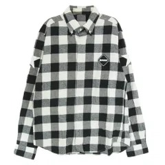 F.C.R.B. エフシーアールビー 14AW FCRB-145003 NUMBERING FLANNEL CHECK B.D SHIRTS ナンバリング フランネル チェック ボタンダウン 長袖 シャツ ブラック系 S【中古】のサムネイル