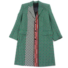 未使用品▼LOUIS VUITTON ルイヴィトン 22SS HMC62E ダミエ ウール55% チェック柄 ロゴ クラシックコート チェスターコート グリーン 48 ハンガー付き イタリア製 正規品 メンズ 定価583,000円のサムネイル