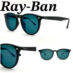 レイバン サングラス プラスチック ブラック ターコイズ ボストン 80415