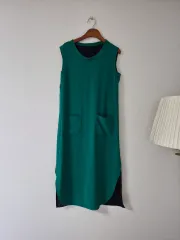 ベネトン グリーン ノースリーブ ロング ワンピース