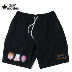 gym master ジムマスター JUST SMILE 刺繍ショーツ メンズ レディース ショートパンツ 短パン 綿100% スウェットショーツ カジュアル 春夏 G721750 ブラック(05)のサムネイル